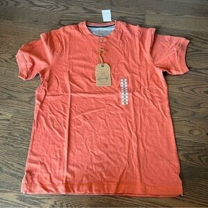 NWT Weatherproof 3 button short sleeve henley size medium cotton blend apricot